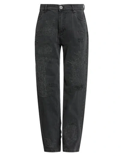 Balmain Man Jeans Black Size 30 Cotton