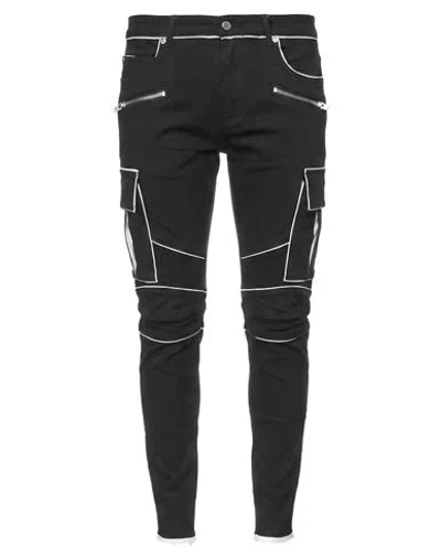 Balmain Man Jeans Black Size 30 Cotton, Elastane