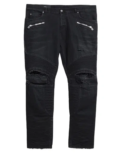 Balmain Man Jeans Black Size 30 Cotton, Polyurethane