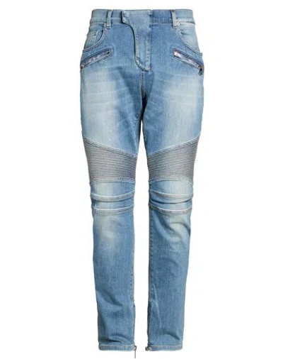 Balmain Man Jeans Blue Size 27 Cotton, Elastomultiester, Elastane