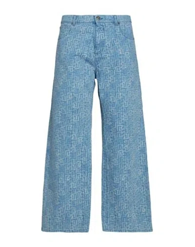 Balmain Man Jeans Blue Size 30 Cotton