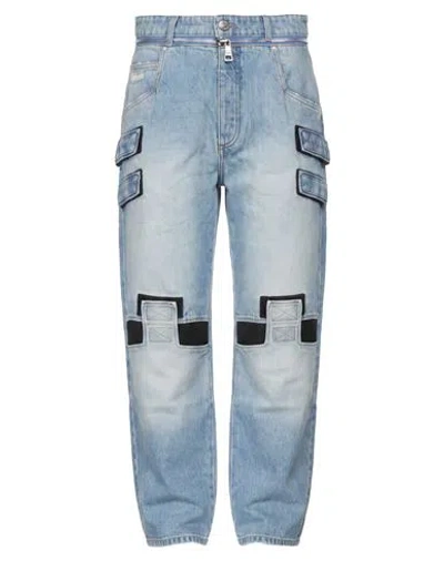 Balmain Man Jeans Blue Size 30 Cotton, Polyester