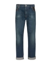 Balmain Vintage Logo-patch Straight-leg Jeans In Blue