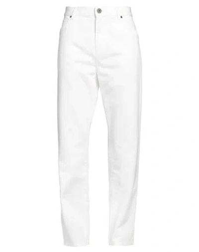 Balmain Man Jeans White Size 34 Cotton