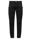Balmain Cotton Blend Black Denim Jeans With Multi-pocket Design In Black