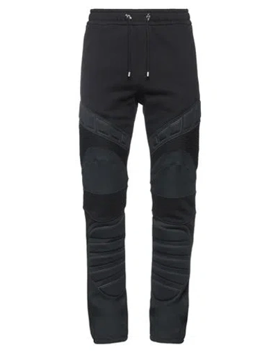 Balmain Quilted Mesh And Cotton-fleece Drawstring Sweatpants In Black