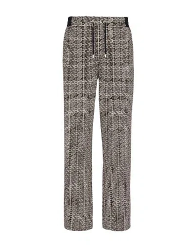 Balmain Monogram-jacquard Drawstring-waistband Track Pants In Beige