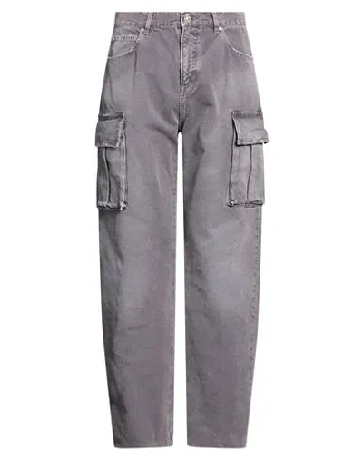 Balmain Man Pants Grey Size 31 Cotton In Blue