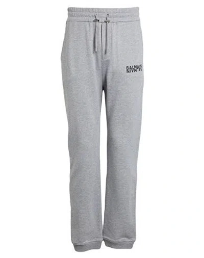 Balmain Man Pants Light Grey Size L Cotton In Gray