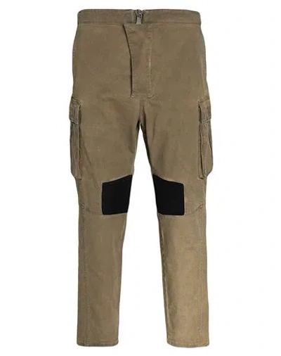 Balmain Man Pants Military Green Size 30 Cotton, Elastane