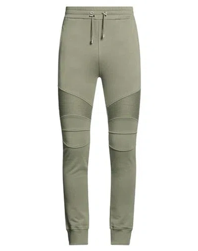 Balmain Man Pants Military Green Size Xs Cotton In Gray