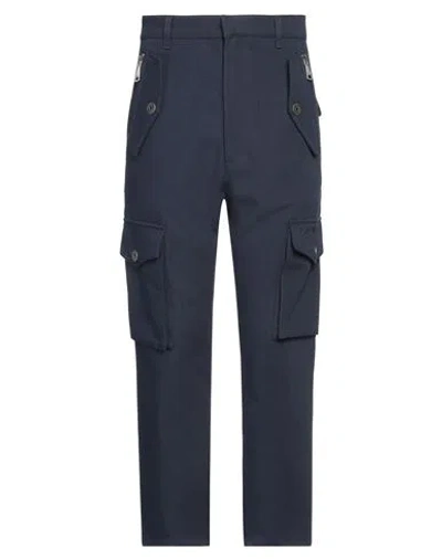 Balmain Man Pants Navy Blue Size 34 Cotton