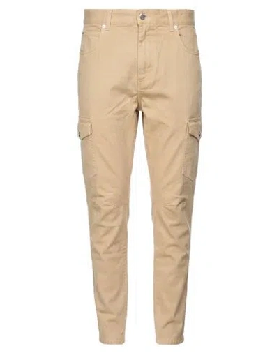 Balmain Man Pants Sand Size 30 Cotton In Beige