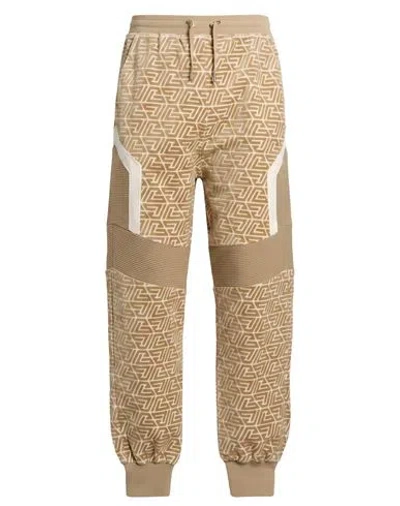 Balmain Man Pants Sand Size S Cotton In Brown