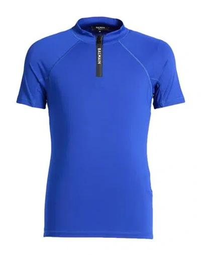Balmain Man Performance Wear Bright Blue Size M Polyamide, Elastane In Blue
