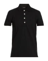 Balmain Man Polo Shirt Black Size M Cotton, Elastane