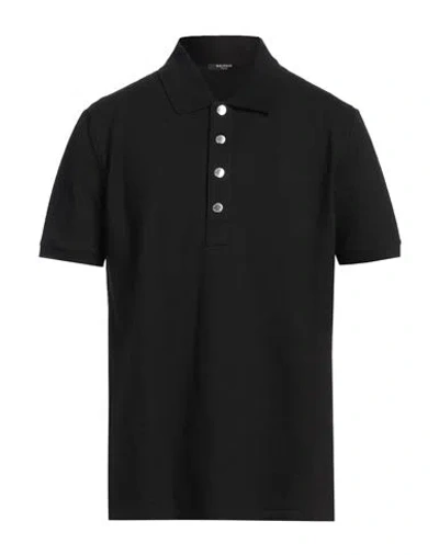BALMAIN BALMAIN MAN POLO SHIRT BLACK SIZE S COTTON, ELASTANE