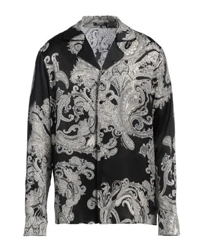 Balmain Man Shirt Black Size 34 Silk