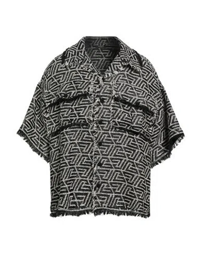 Balmain Man Shirt Black Size S Cotton, Viscose, Metallic Fiber