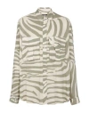 Balmain Printed Viscose Shirt In Beige