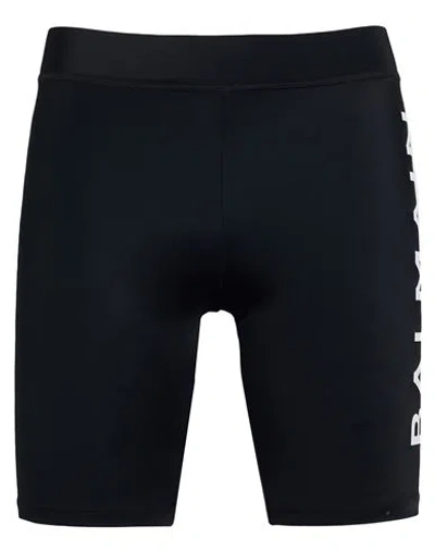 Balmain Man Shorts & Bermuda Shorts Black Size S Nylon, Elastane