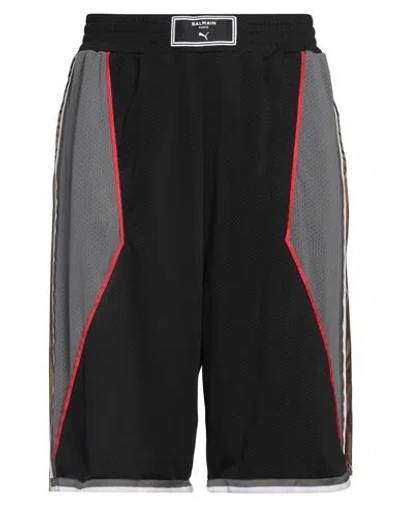 Balmain Man Shorts & Bermuda Shorts Black Size L Polyester