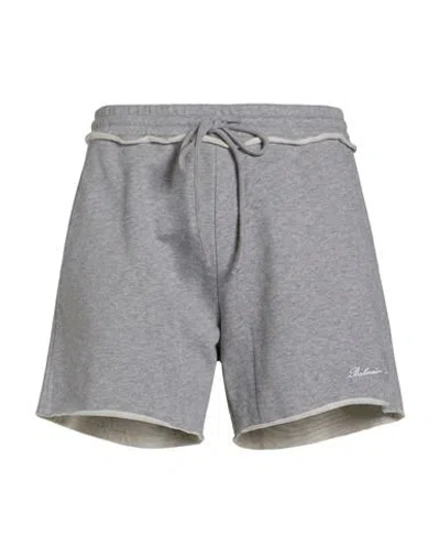 Balmain Man Shorts & Bermuda Shorts Grey Size 28 Cotton In Gray