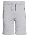 BALMAIN BALMAIN MAN SHORTS & BERMUDA SHORTS LIGHT GREY SIZE 3XL COTTON, ELASTANE