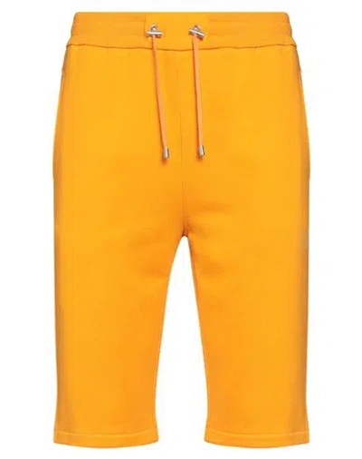 Balmain Man Shorts & Bermuda Shorts Orange Size L Cotton