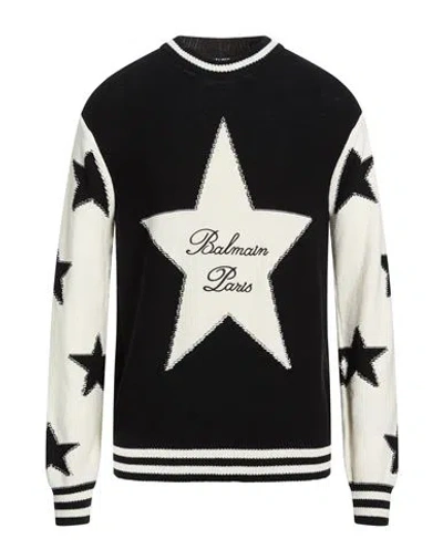Balmain Man Sweater Black Size L Cotton, Lyocell, Polyamide