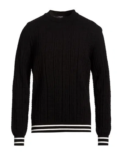Balmain Man Sweater Black Size L Merino Wool