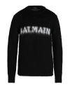 Balmain Man Sweater Black Size L Mohair Wool, Polyamide, Virgin Wool, Wool In Black