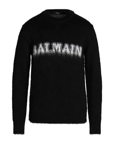 Balmain Man Sweater Black Size L Mohair Wool, Polyamide, Virgin Wool, Wool In Black