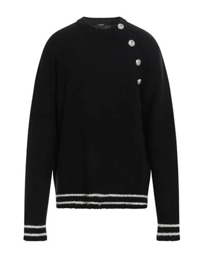 Balmain Man Sweater Black Size Xl Wool, Cashmere, Polyamide