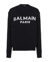 Balmain Jacquard Logo Sweater In Black