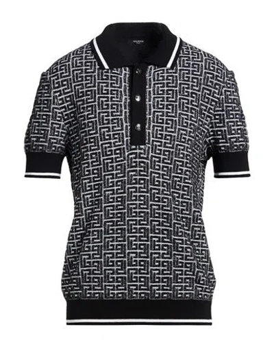 Balmain Man Sweater Black Size Xs Merino Wool, Linen, Polyamide