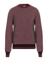 Balmain Man Sweater Red Size S Wool, Polyamide In Red