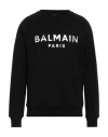 Balmain Logo Printed Cotton Sweatshirt In Black
