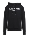 Balmain Man Sweatshirt Black Size L Cotton, Elastane