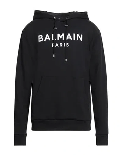 Balmain Man Sweatshirt Black Size L Cotton, Elastane