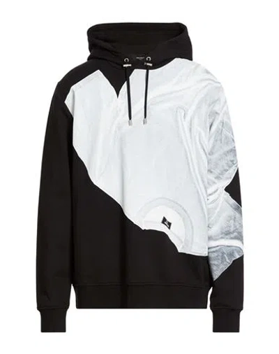 Balmain Man Sweatshirt Black Size M Cotton, Elastane