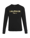 Balmain Logo Cotton Sweatshirt In Black