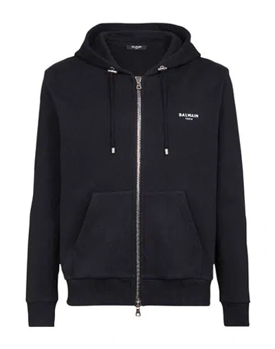 Balmain Man Sweatshirt Black Size M Organic Cotton