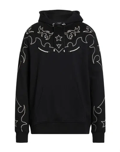 Balmain Man Sweatshirt Black Size S Cotton, Elastane, Polyester In Multi