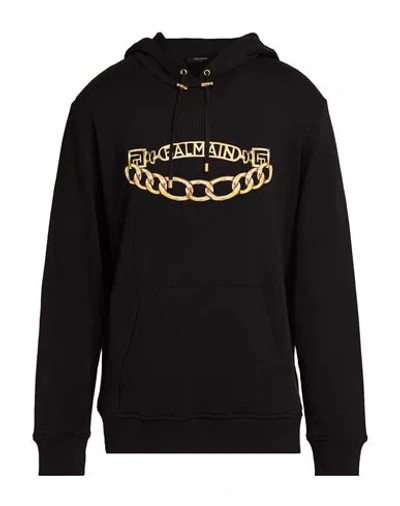 Balmain Man Sweatshirt Black Size Xl Cotton