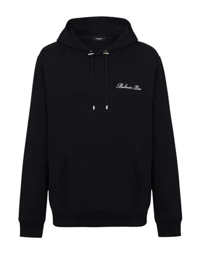 Balmain Signature Hooded Sweatshirt In Black
