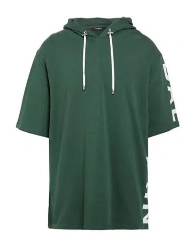 Balmain Man Sweatshirt Dark Green Size Xl Cotton