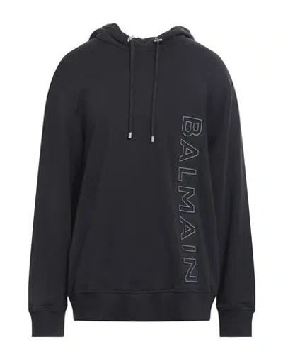 Balmain Man Sweatshirt Midnight Blue Size M Cotton, Elastane