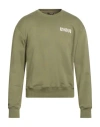 Balmain Man Sweatshirt Military Green Size L Cotton, Elastane