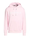 Balmain Man Sweatshirt Pink Size M Cotton, Elastane